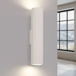 Flurlampen|Wohnzimmerlampen*Sollux Up Down Wandlampe H: 30 cm Creme GU10 2-flammig länglich