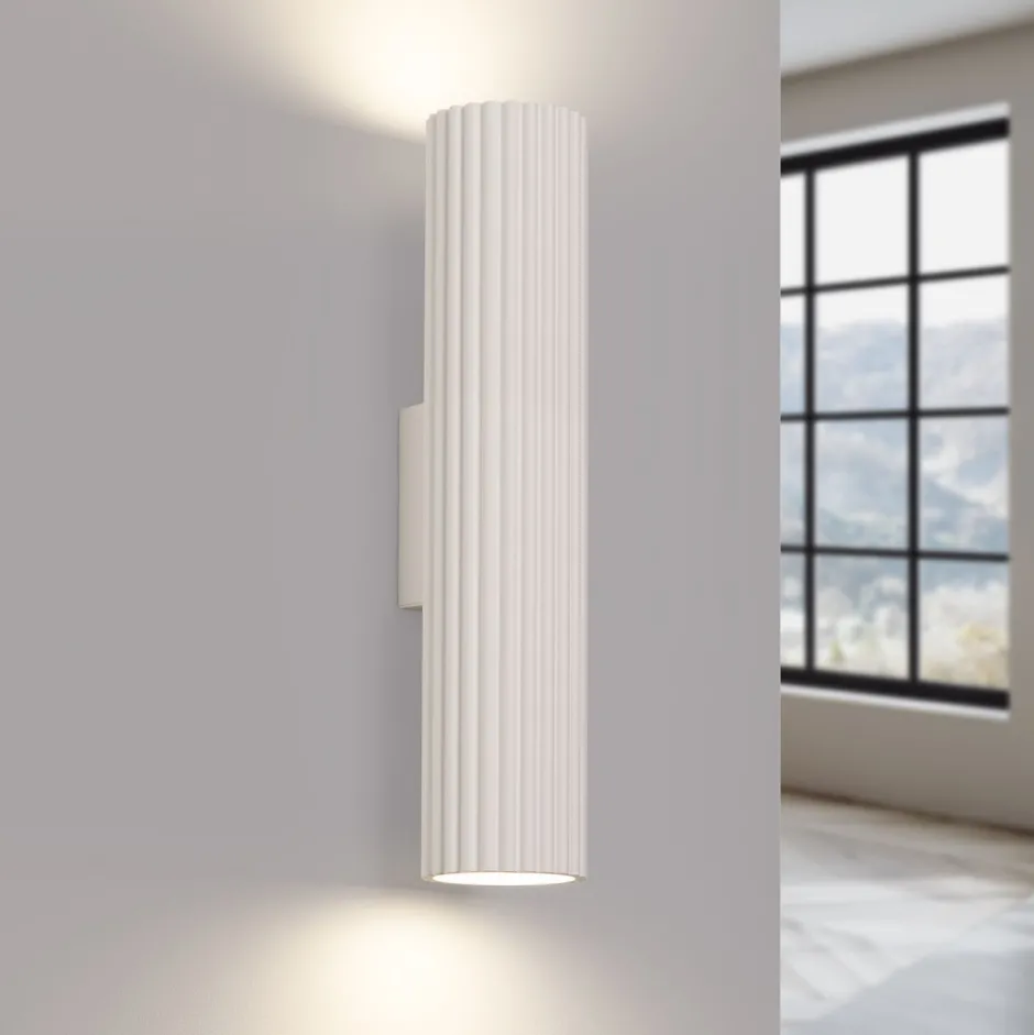 Flurlampen|Wohnzimmerlampen*Sollux Up Down Wandlampe H: 30 cm Creme GU10 2-flammig länglich