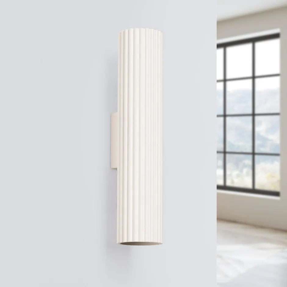 Flurlampen|Wohnzimmerlampen*Sollux Up Down Wandlampe H: 30 cm Creme GU10 2-flammig länglich