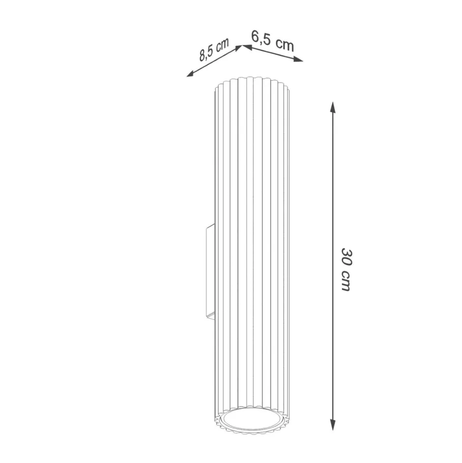 Flurlampen|Wohnzimmerlampen*Sollux Up Down Wandlampe H: 30 cm Creme GU10 2-flammig länglich