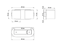 Wandleuchten|Flurlampen*Sollux Up Down Wandlampe Weiß Aluminium Modern stylisch