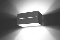 Wandleuchten|Flurlampen*Sollux Up Down Wandleuchte Grau Aluminium eckig Modern