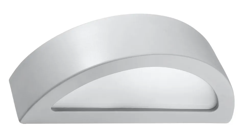 Wohnzimmerlampen|Keramiklampen*Sollux Up Down Wandleuchte Grau 40 cm halbrund E27 Keramik