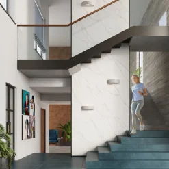 Wohnzimmerlampen|Keramiklampen*Sollux Up Down Wandleuchte Grau 40 cm halbrund E27 Keramik