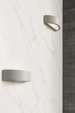 Wohnzimmerlampen|Keramiklampen*Sollux Up Down Wandleuchte Grau 40 cm halbrund E27 Keramik