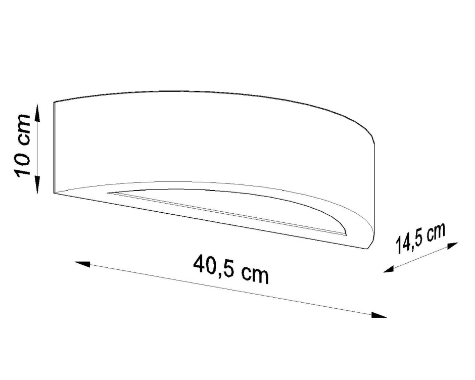 Wohnzimmerlampen|Keramiklampen*Sollux Up Down Wandleuchte Grau 40 cm halbrund E27 Keramik