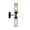Metall Lampen|Glaslampen*Searchlight Up Down Wandleuchte Schwarz Metall Glas G9 IP44 H:37 cm
