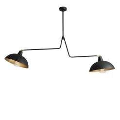 ALDEX Verstellbare Deckenlampe 2-flammig Schwarz L:113 cm E27< Deckenleuchten|Bürolampen
