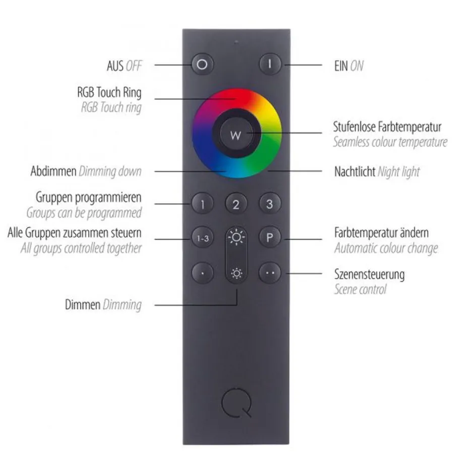 Wandleuchten|Flurlampen*Paul Neuhaus Verstellbare LED Wandspot in Stahl RGB dimmbar T:16 cm