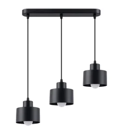 Sollux Verstellbare Pendelleuchte Schwarz Metall 3-flammig E27< Wohnzimmerlampen|Esszimmer Lampen
