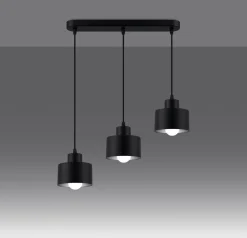 Sollux Verstellbare Pendelleuchte Schwarz Metall 3-flammig E27< Wohnzimmerlampen|Esszimmer Lampen
