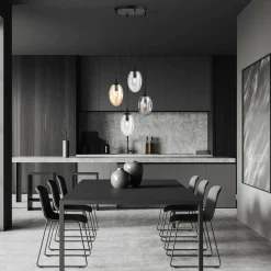 Hängelampen|Bürolampen*Emibig Verstellbare Pendelleuchte CARLU Glas 4-flammig E14