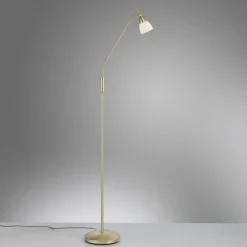 Paul Neuhaus Verstellbare Stehleuchte in Messing Dimmer Glas 163 cm< Wohnzimmerlampen|Metall Lampen