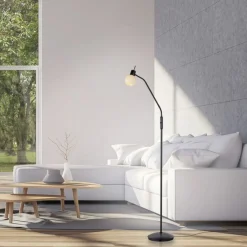 Wohnzimmerlampen|Metall Lampen*Just Light Verstellbare Stehleuchte Glasschirm blendarm inkl E14