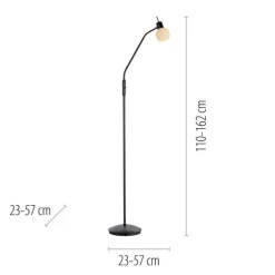 Wohnzimmerlampen|Metall Lampen*Just Light Verstellbare Stehleuchte Glasschirm blendarm inkl E14
