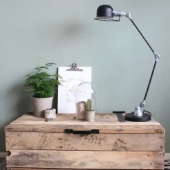 Bürolampen|Schlafzimmer Lampen*Steinhauer Verstellbare Tischlampe Metall in Schwarz Silber 68 cm