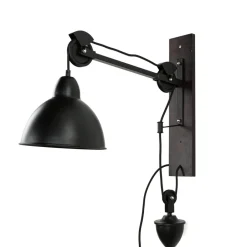 Holzlampen|Industrie Lampen*Easylight Verstellbare Wandlampe Industrie Design Holz Metall