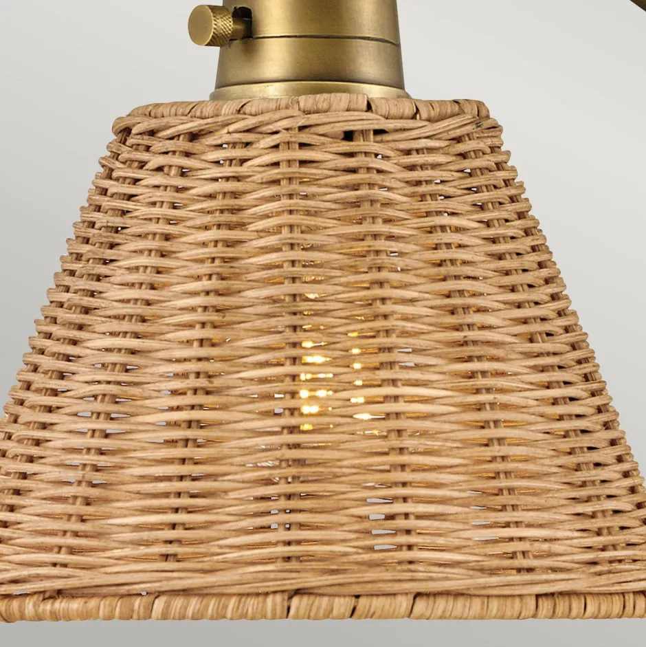 Wandleuchten|Wohnzimmerlampen*Elstead Verstellbare Wandleuchte Rattan Metall E27 Gelenkarm