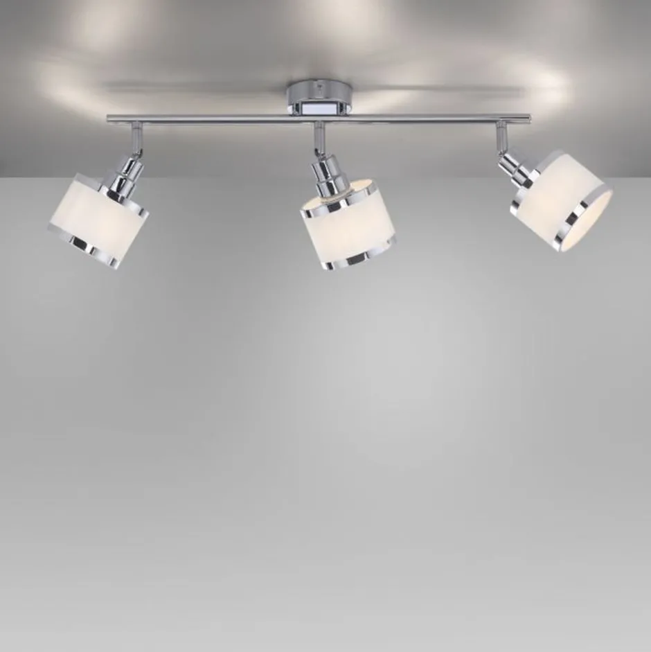 Flurlampen|Bürolampen*Just Light Verstellbarer Deckenspot Chrom 3-flammig E14 blendarm