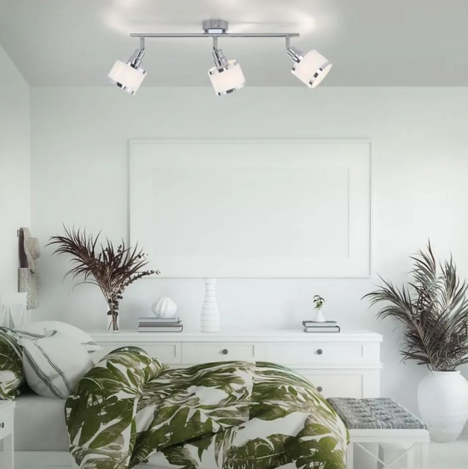 Flurlampen|Bürolampen*Just Light Verstellbarer Deckenspot Chrom 3-flammig E14 blendarm