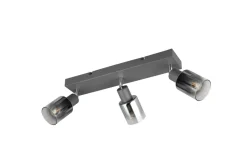 Flurlampen|Bürolampen*Trio Reality Verstellbarer Deckenspot Rauchglas Metall E14 3-flammig