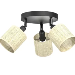 Spots|Flurlampen*Luminex Verstellbarer Deckenspot Rattan Metall Ø34 cm rund