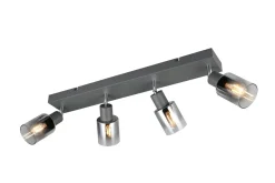 Trio Reality Verstellbarer Deckenspot Rauchglas Metall E14 58,5 cm< Bürolampen|Wohnzimmerlampen