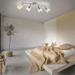 Just Light Verstellbarer Deckenspot Chrom 4-flammig E14 78 cm< Flurlampen|Bürolampen