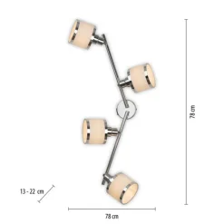 Just Light Verstellbarer Deckenspot Chrom 4-flammig E14 78 cm< Flurlampen|Bürolampen