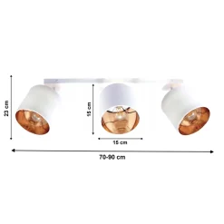 Spots|Flurlampen*Belis Verstellbarer Deckenspot 3-flammig Stoff blendarm E27