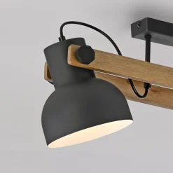 Just Light Verstellbarer Deckenstrahler Holz Metall E27 L:72 cm< Flurlampen|Bürolampen