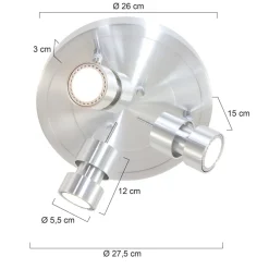 Deckenleuchten|Spots*Steinhauer Verstellbarer Deckenstrahler Metall Ø27,5 cm inkl. GU10