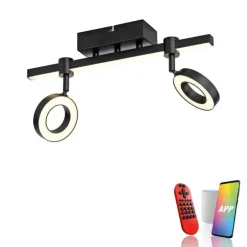 Flurlampen|Bürolampen*Just Light Verstellbarer LED Deckenspot Schwarz RGB Licht dimmbar