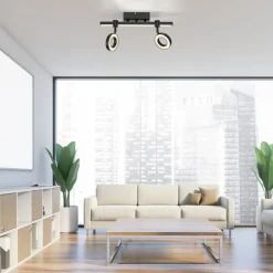 Flurlampen|Bürolampen*Just Light Verstellbarer LED Deckenspot Schwarz RGB Licht dimmbar