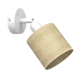 Luminex Verstellbarer Wandstrahler Jute Metall Weiß H:20 cm E27< Spots|Wandleuchten