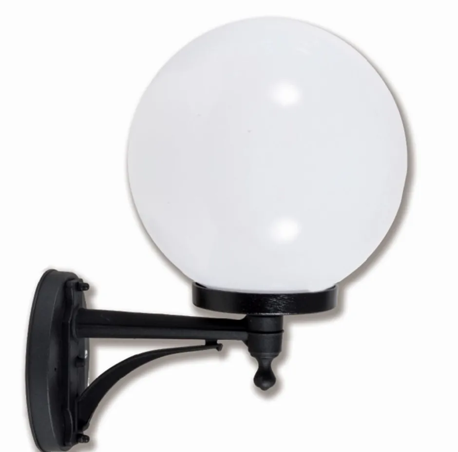 Vintage Lampen|Außenwandleuchten*Lido Vintage Außenlampe Kugel Schirm IP43 E27 Schwarz Weiß