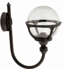 Außenwandleuchten|Vintage Lampen*Lido Vintage Außenwandleuchte Schwarz IP44 Kugel Schirm E27