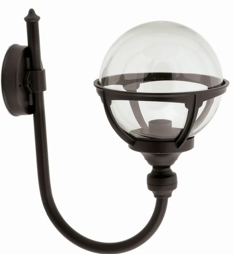 Außenwandleuchten|Vintage Lampen*Lido Vintage Außenwandleuchte Schwarz IP44 Kugel Schirm E27