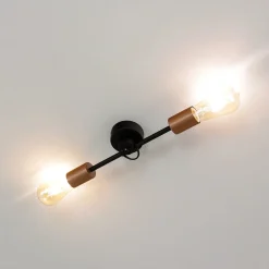 Nowodvorski Vintage Deckenlampe Wohnzimmer Schwarz 2xE27 STICKS< Deckenleuchten|Flurlampen
