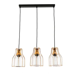 Luminex Vintage Hängeleuchte ARIA Kupfer 3-flmg max. T:1m< Hängelampen|Esszimmer Lampen