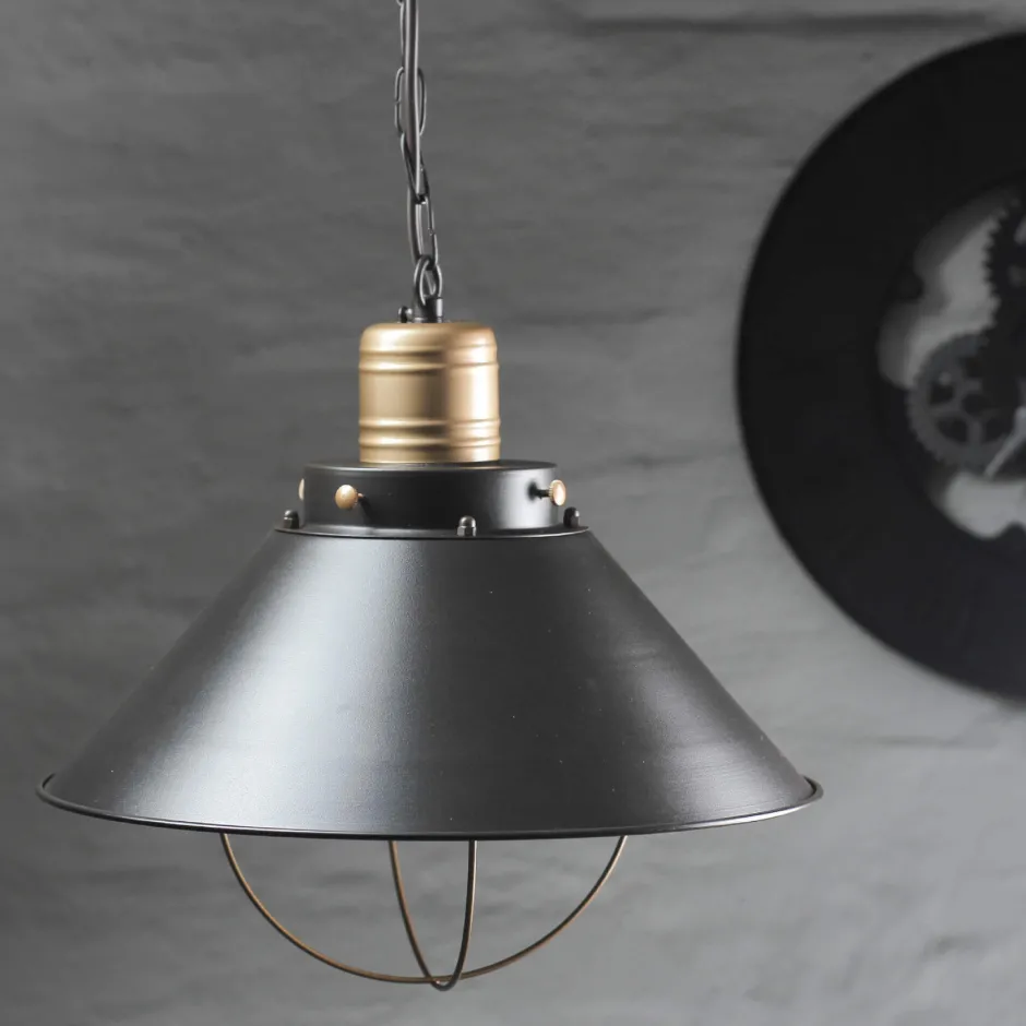 Nowodvorski Vintage Hängeleuchte Schwarz Kupfer Industrial Design< Hängelampen|Industrie Lampen