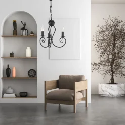 Belis Vintage Kronleuchter Metall Schwarz E14 B:36 cm Kerzen< Hängelampen|Bürolampen