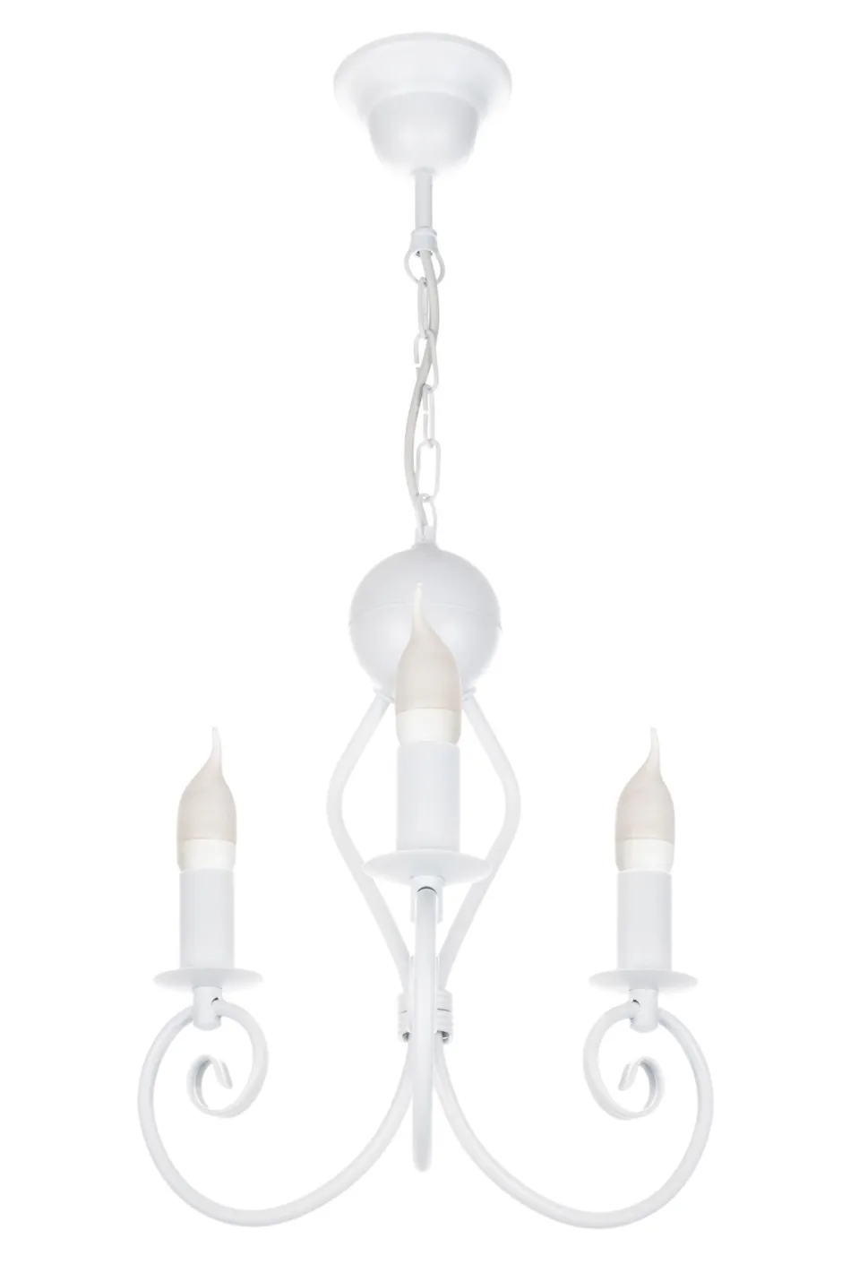 Belis Vintage Kronleuchter Metall Weiß E14 B:36 cm Kerzen< Hängelampen|Wohnzimmerlampen