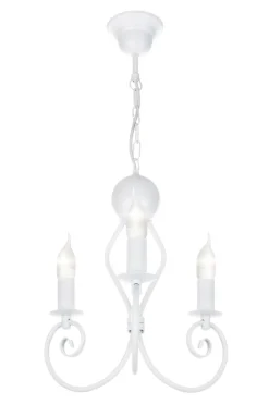 Belis Vintage Kronleuchter Metall Weiß E14 B:36 cm Kerzen< Hängelampen|Wohnzimmerlampen