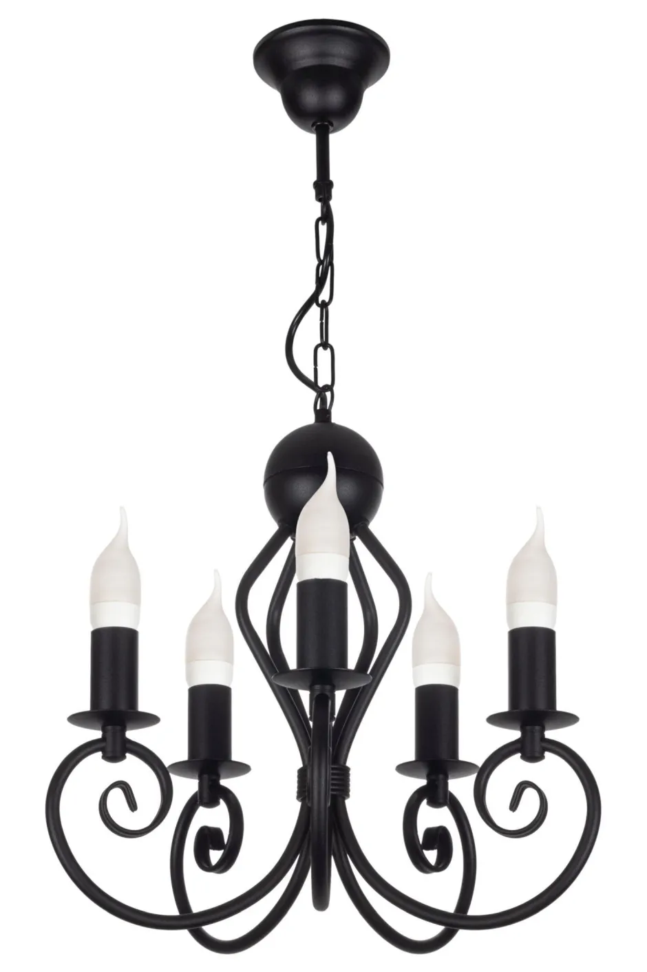 Hängelampen|Bürolampen*Belis Vintage Kronleuchter Schwarz E14 5-flammig Klassisch