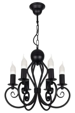 Hängelampen|Bürolampen*Belis Vintage Kronleuchter Schwarz E14 6-flammig Klassisch