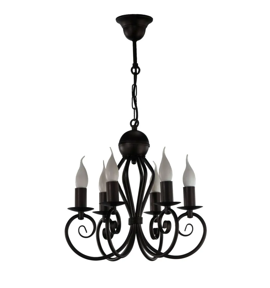 Hängelampen|Bürolampen*Belis Vintage Kronleuchter Schwarz E14 6-flammig Klassisch