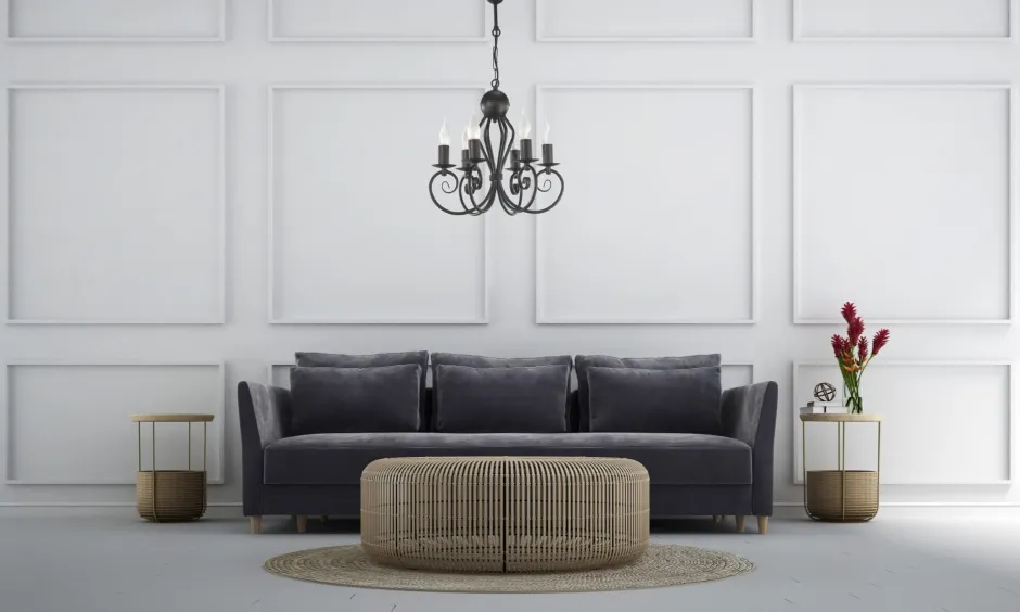 Hängelampen|Bürolampen*Belis Vintage Kronleuchter Schwarz E14 6-flammig Klassisch