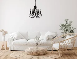 Hängelampen|Bürolampen*Belis Vintage Kronleuchter Schwarz E14 6-flammig Klassisch