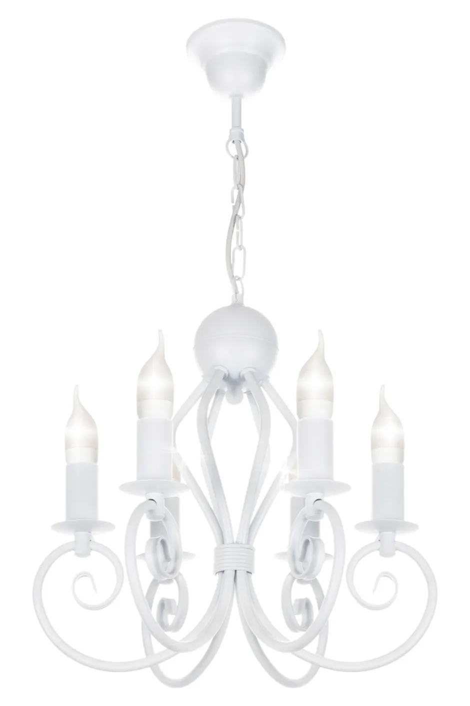 Hängelampen|Bürolampen*Belis Vintage Kronleuchter Weiß E14 6-flammig Klassisch
